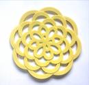 Silicone Trivet Mat - Yellow 　　　　　　　　隔熱墊 - 黃　　　　　　For Kitchen/Home/Houseware/Homeware/Dinning/Hot Soup Meal/Pot/Anti-slip