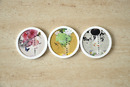 Absorbent Ceramic Coaster - Set of 4 　　　陶瓷吸水杯墊 - 4入組For Kitchen/Home/Houseware/Homeware/Dinning/Hot Beverage Tea Drink/Cup/Anti-slip/Mat/Circular/Artsy/Cutlery/Heat Insulation/Silicone